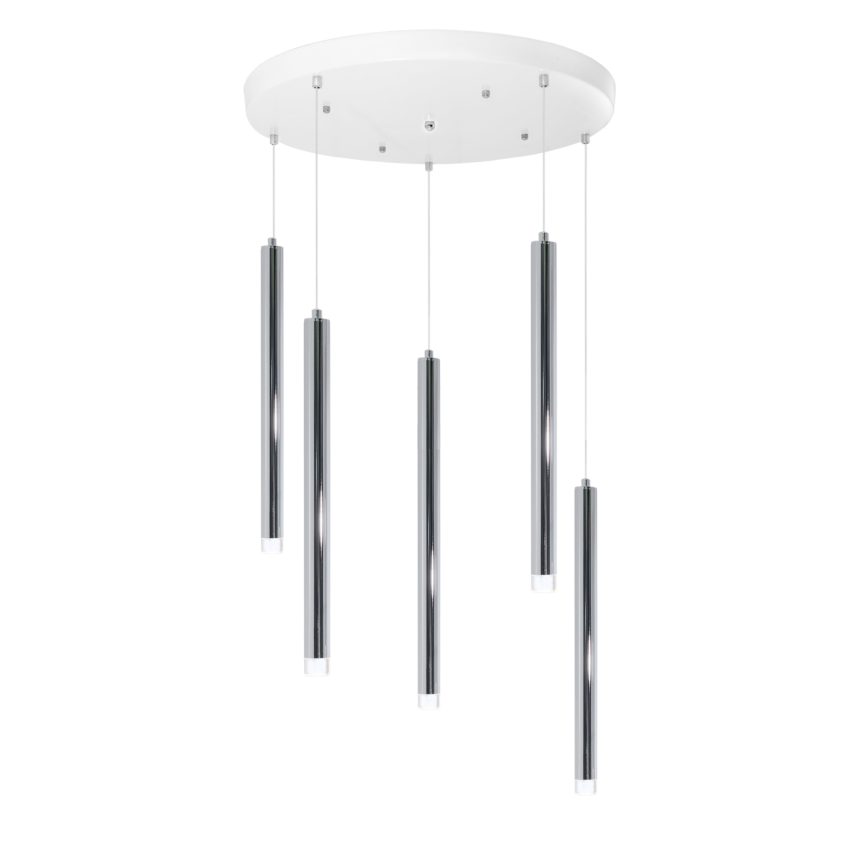 moss luminaire - suspension tube chromé- luminaire tube design- luminaire chromé- moss series