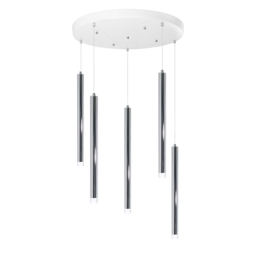 moss luminaire - suspension tube chromé- luminaire tube design- luminaire chromé- moss series