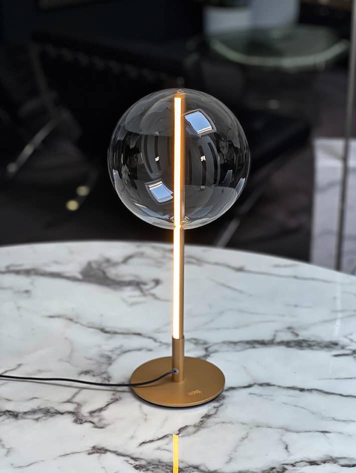 Lampe sphére en verre et en métal Bulle