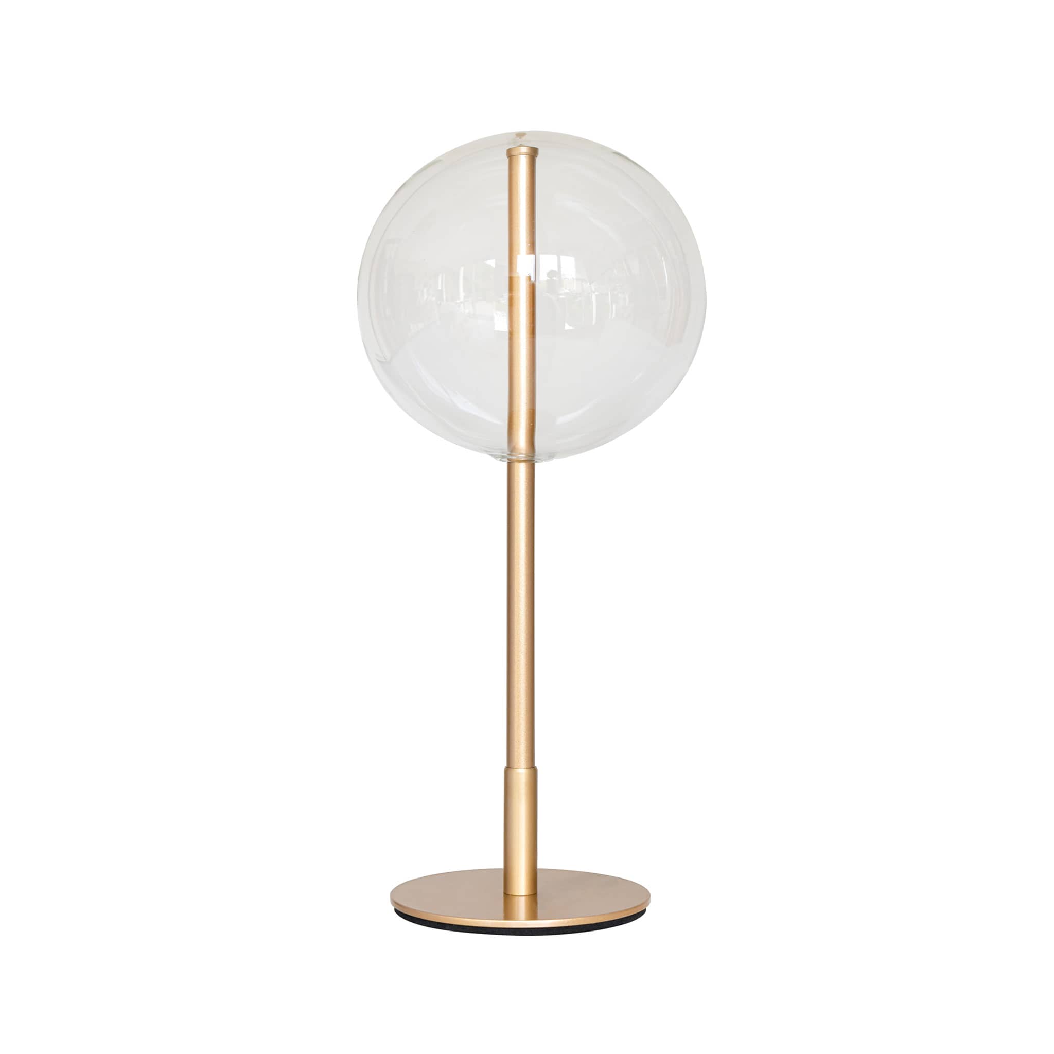 Lampe à poser design doré et bulle en verre