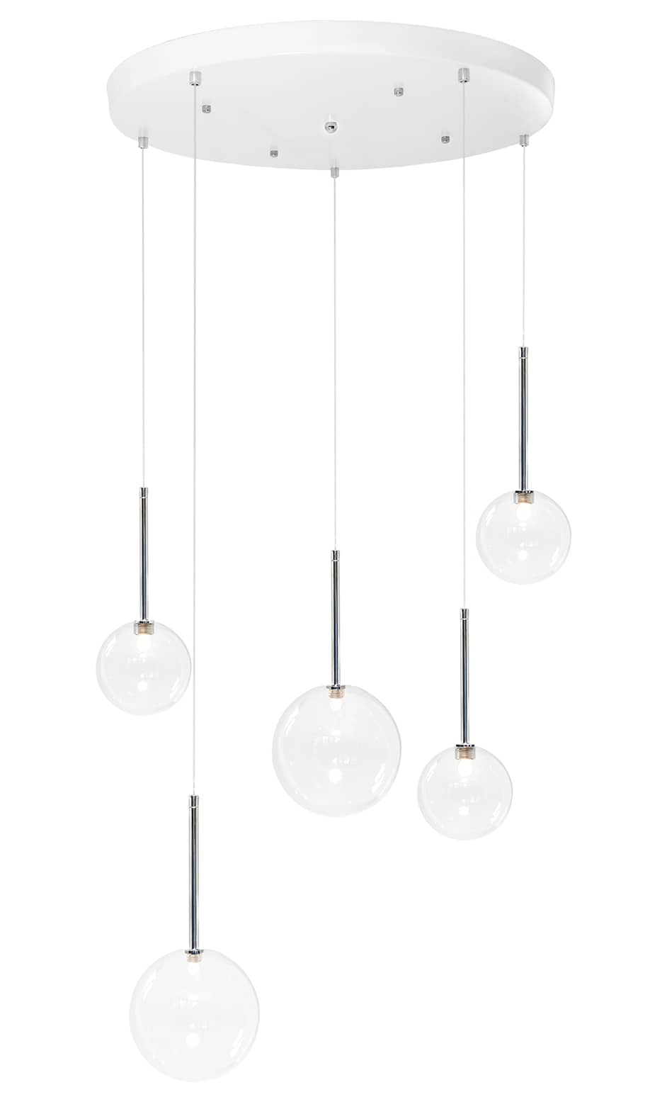 Bubi Lustre Bulles en Verre Noir Moderne 24 Ampoules pour Salon et Salle à  Manger