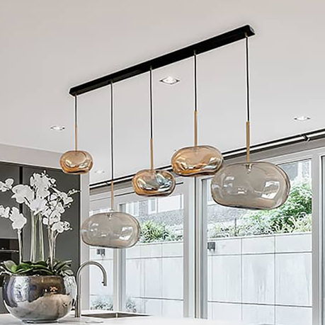 suspension-galet-G5-5points-linéaire-mordoré-visuels-cuisine-salon-salle-à-manger-lustre-design-moss-series