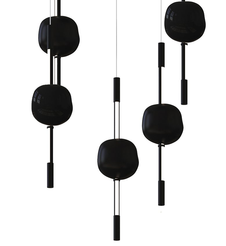 Lustre Attraverso Noir Rond - Moss Series - Zoom